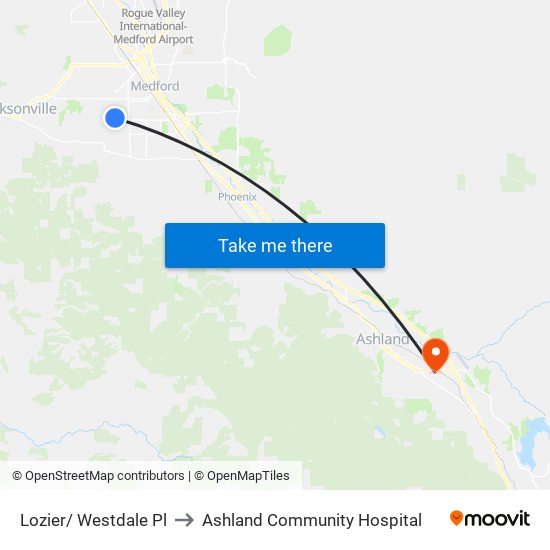 Lozier/ Westdale Pl to Ashland Community Hospital map