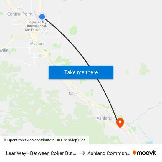 Lear Way - Between Coker Butte & Commerce Dr to Ashland Community Hospital map