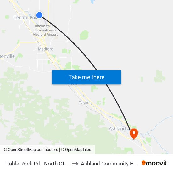 Table Rock Rd - North Of Oak Dr to Ashland Community Hospital map