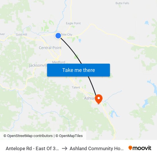 Antelope Rd - East Of 3rd St to Ashland Community Hospital map