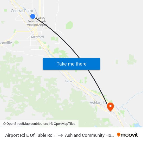 Airport Rd E Of Table Rock Rd to Ashland Community Hospital map