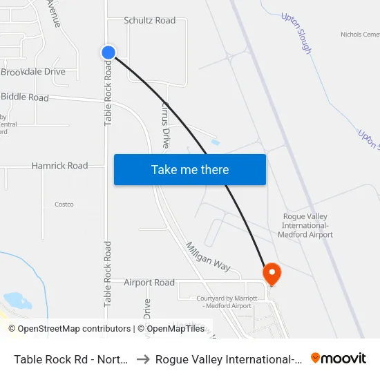 Table Rock Rd - North Of Pech Rd to Rogue Valley International-Medford Airport map