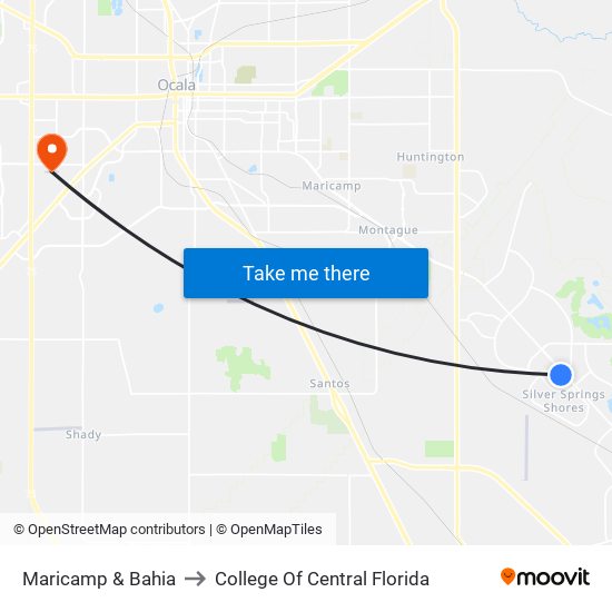 Maricamp & Bahia to College Of Central Florida map