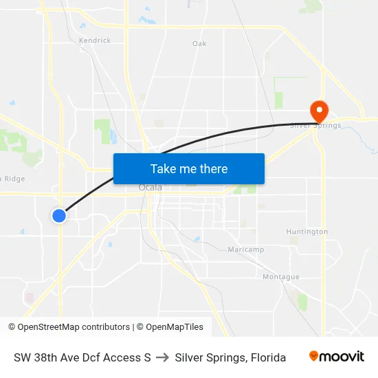 SW 38th Ave  Dcf Access S to Silver Springs, Florida map