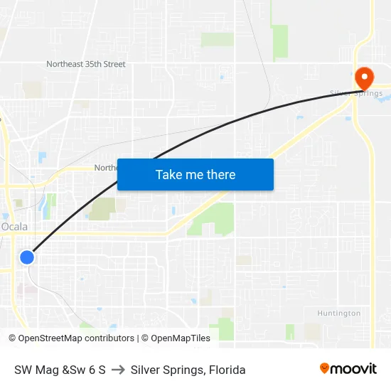 SW Mag &Sw 6 S to Silver Springs, Florida map