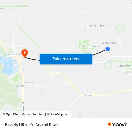 Beverly Hills to Crystal River map