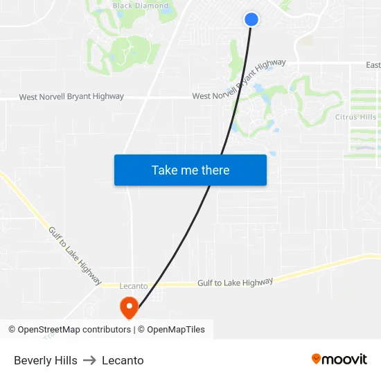 Beverly Hills to Lecanto map