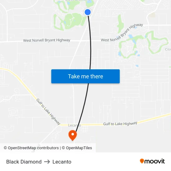 Black Diamond to Lecanto map
