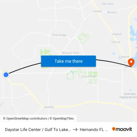Daystar Life Center / Gulf To Lake Hwy to Hernando FL USA map