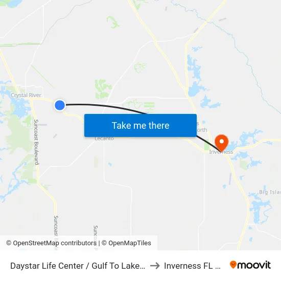 Daystar Life Center / Gulf To Lake Hwy to Inverness FL USA map