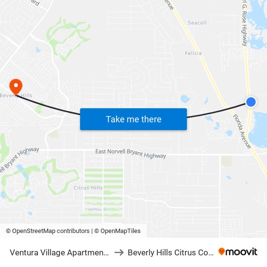 Ventura Village Apartments / Hernando to Beverly Hills Citrus County FL USA map