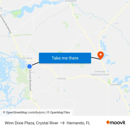 Winn Dixie Plaza, Crystal River to Hernando, FL map