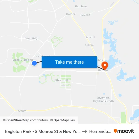 Eagleton Park - S Monroe St & New York Blvd to Hernando, FL map