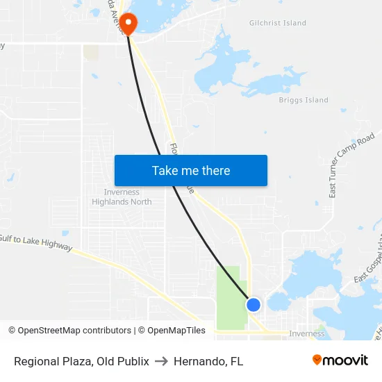 Regional Plaza, Old Publix to Hernando, FL map