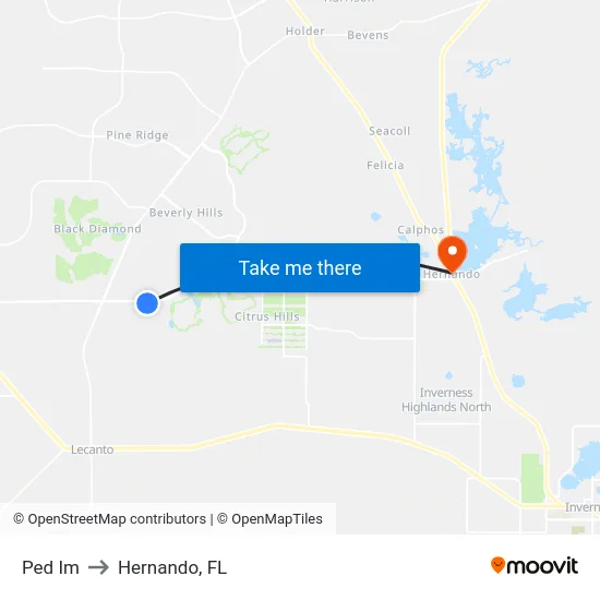 Ped Im to Hernando, FL map