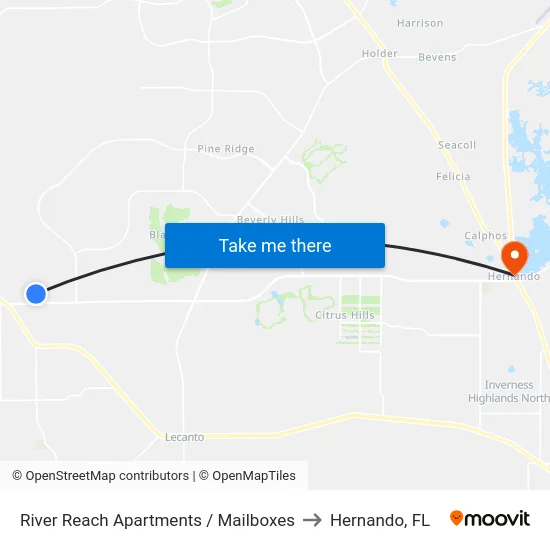 River Reach Apartments / Mailboxes to Hernando, FL map