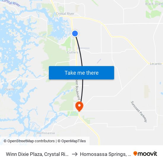 Winn Dixie Plaza, Crystal River to Homosassa Springs, FL map