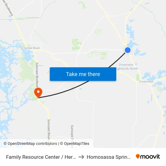 Family Resource Center / Hernando to Homosassa Springs, FL map