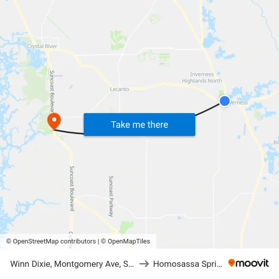 Winn Dixie, Montgomery Ave, Southbound to Homosassa Springs, FL map