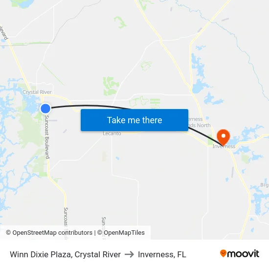 Winn Dixie Plaza, Crystal River to Inverness, FL map