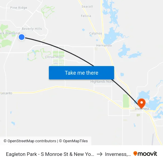 Eagleton Park - S Monroe St & New York Blvd to Inverness, FL map