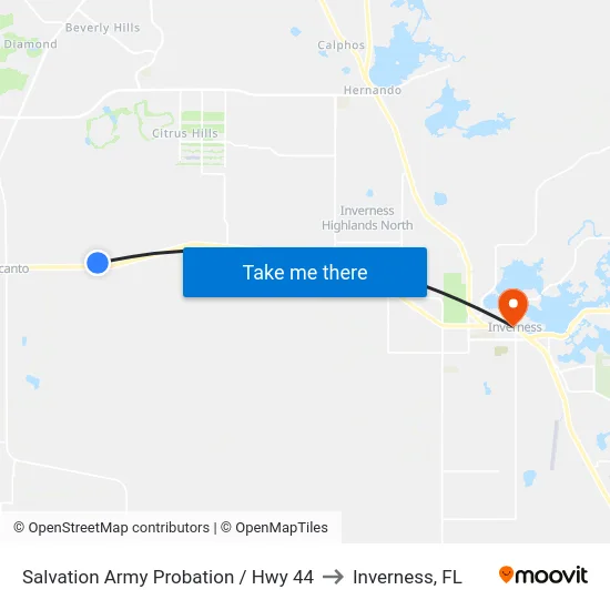 Salvation Army Probation / Hwy 44 to Inverness, FL map