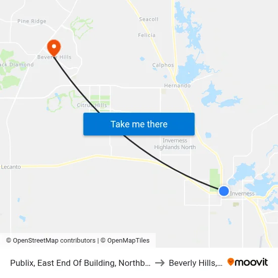 Publix, East End Of Building, Northbound to Beverly Hills, FL map