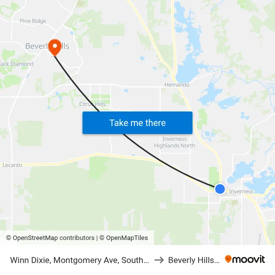 Winn Dixie, Montgomery Ave, Southbound to Beverly Hills, FL map