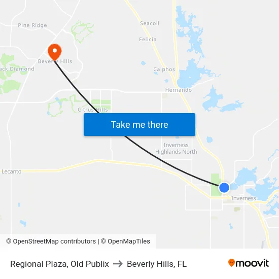 Regional Plaza, Old Publix to Beverly Hills, FL map