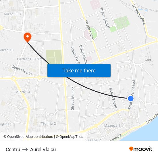 Centru to Aurel Vlaicu map