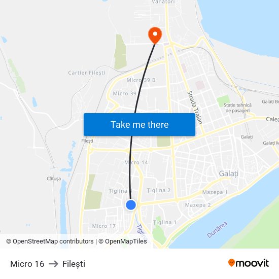 Micro 16 to Filești map