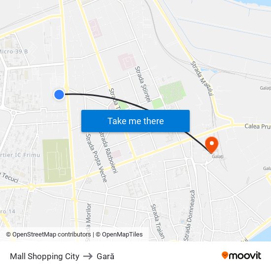 Mall Shopping City to Gară map
