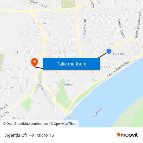 Agenția Cfr to Micro 16 map