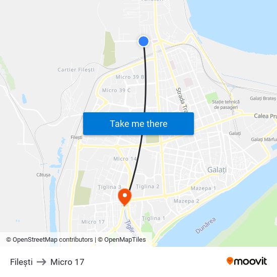 Filești to Micro 17 map