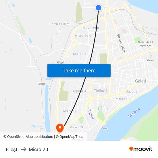 Filești to Micro 20 map