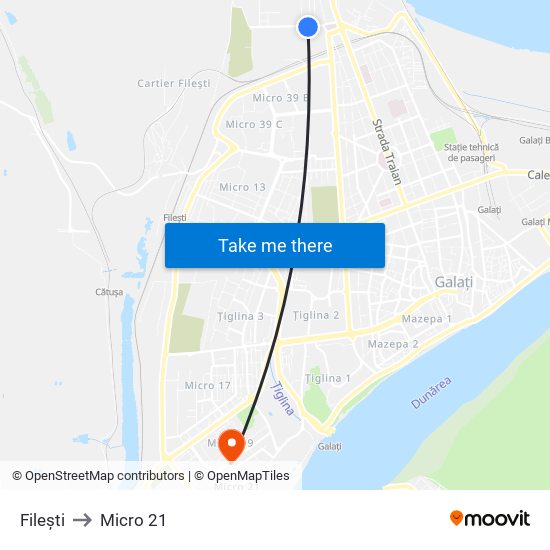 Filești to Micro 21 map