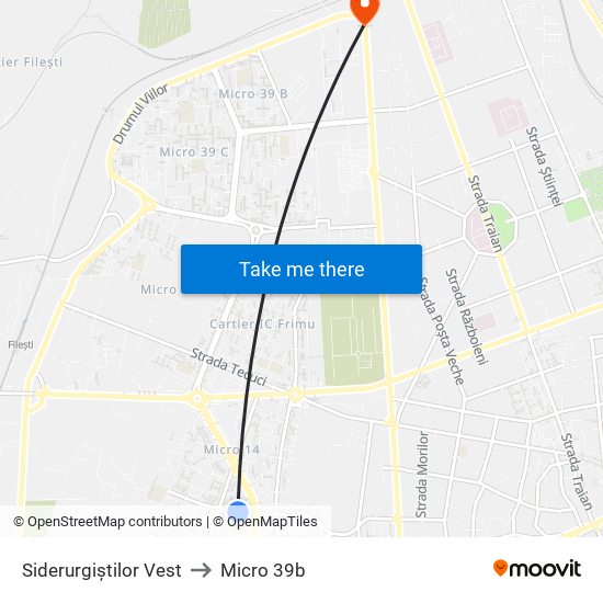 Siderurgiștilor Vest to Micro 39b map