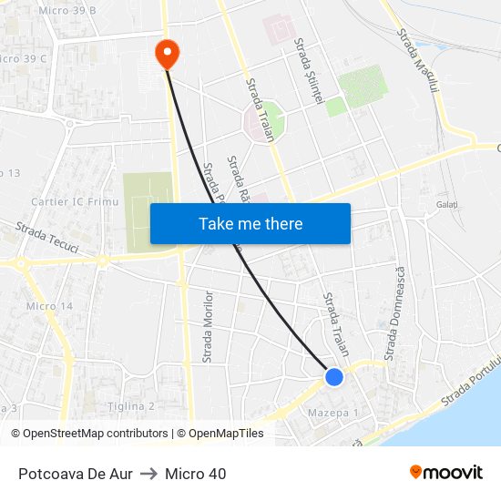 Potcoava De Aur to Micro 40 map