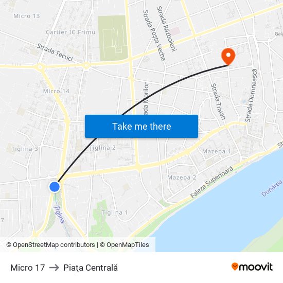 Micro 17 to Piaţa Centrală map