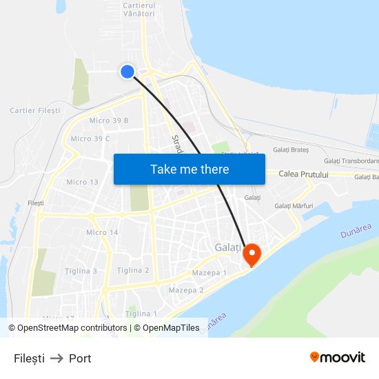Filești to Port map