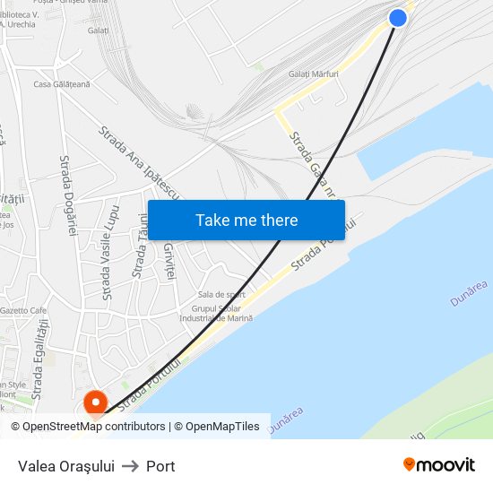 Valea Oraşului to Port map