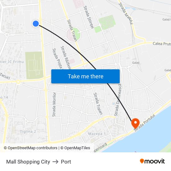 Mall Shopping City to Port map