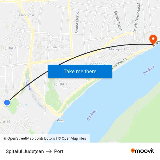 Spitalul Județean to Port map