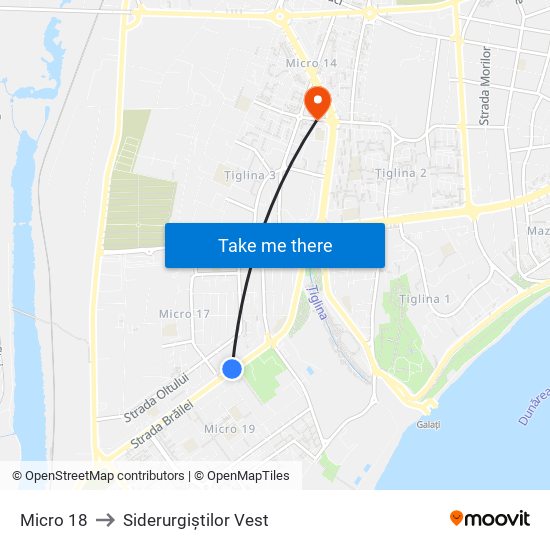 Micro 18 to Siderurgiștilor Vest map