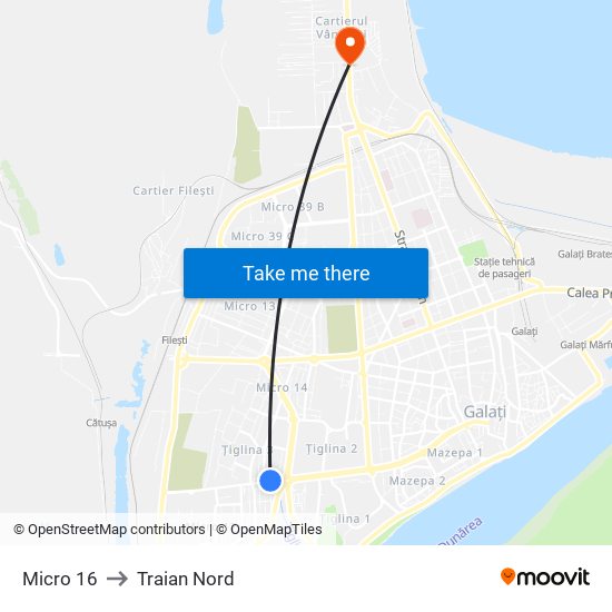 Micro 16 to Traian Nord map