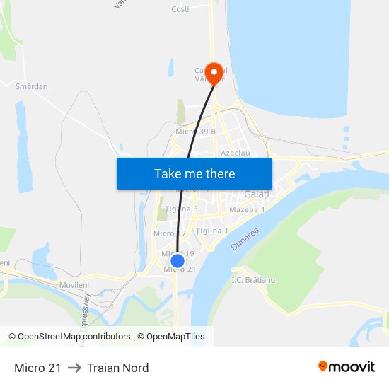 Micro 21 to Traian Nord map
