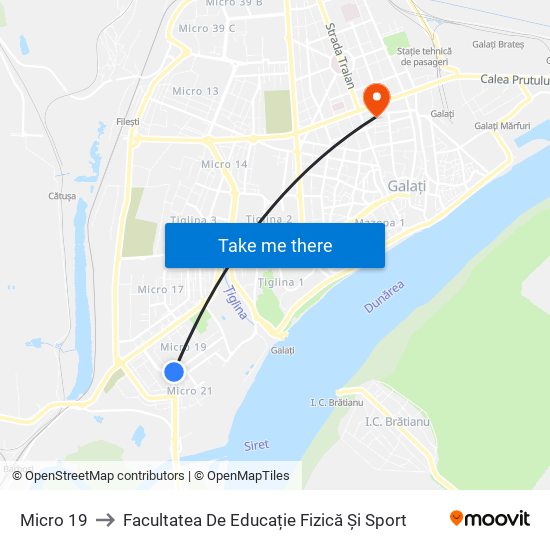 Micro 19 to Facultatea De Educație Fizică Și Sport map