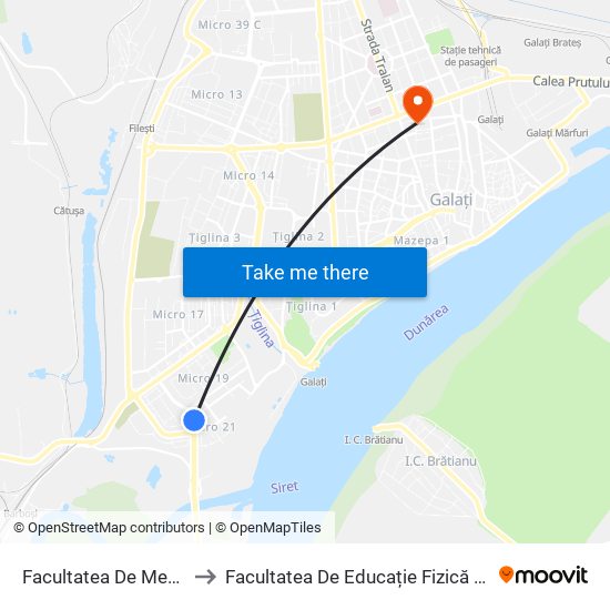 Facultatea De Medicină to Facultatea De Educație Fizică Și Sport map