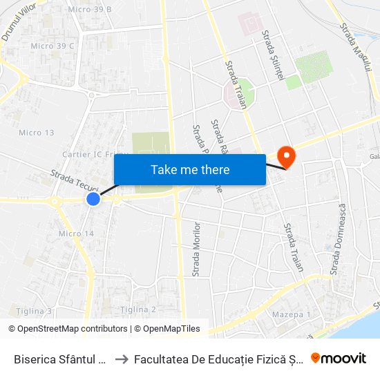 Biserica Sfântul Mina to Facultatea De Educație Fizică Și Sport map