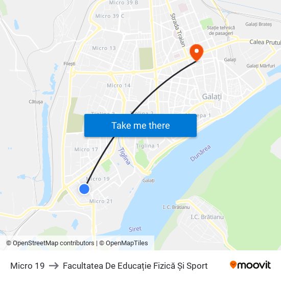 Micro 19 to Facultatea De Educație Fizică Și Sport map